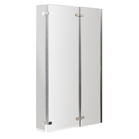 Brand New Bathrooms - Nuie L-Shaped Bath Screen Hinged (2 style, Chrome)