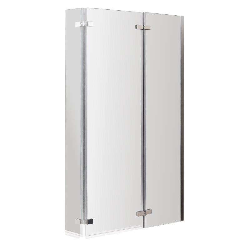 Brand New Bathrooms - Nuie L-Shaped Bath Screen Hinged (2 style, Chrome)