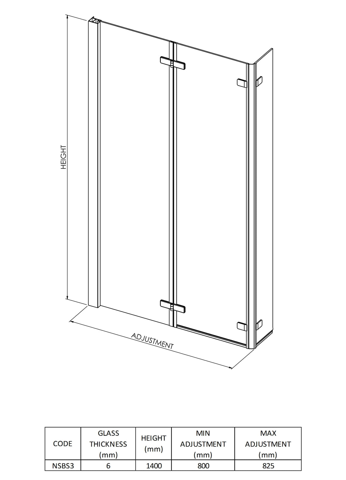 Brand New Bathrooms - Nuie L-Shaped Bath Screen Hinged (2 style, Chrome)