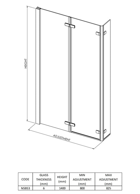 Brand New Bathrooms - Nuie L-Shaped Bath Screen Hinged (2 style, Chrome)