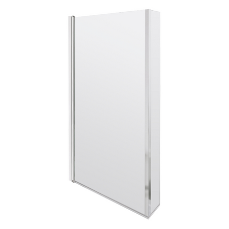 Brand New Bathrooms - Nuie L-Shaped Bath Screen Hinged (2 style, Chrome)