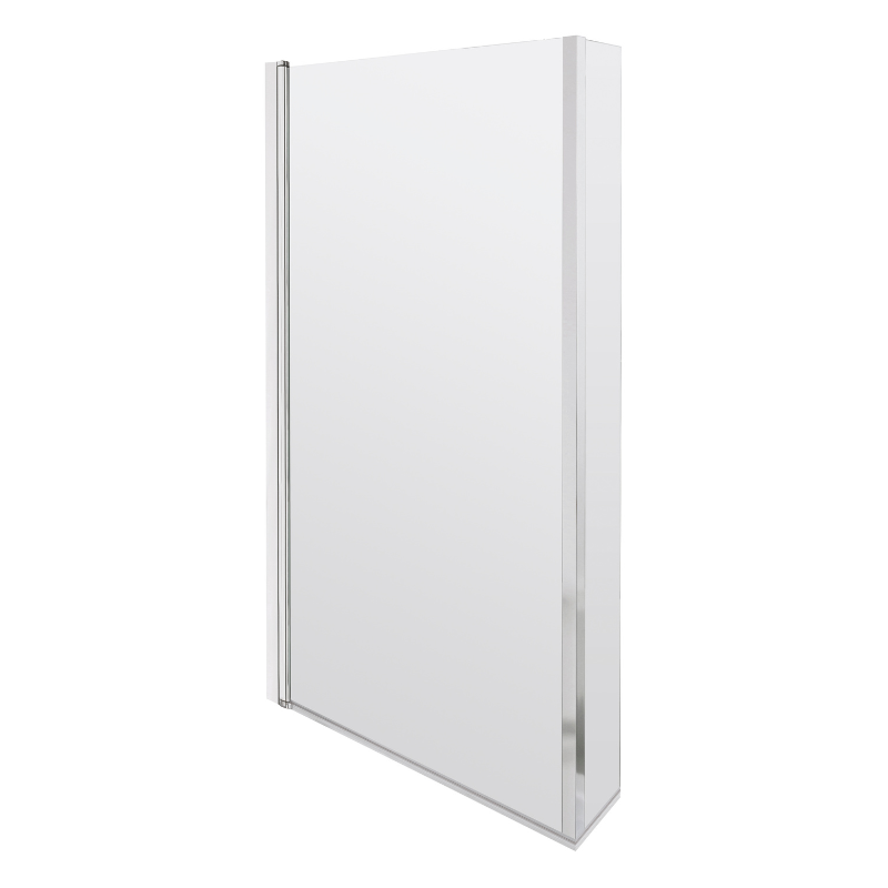Brand New Bathrooms - Nuie L-Shaped Bath Screen Hinged (2 style, Chrome)