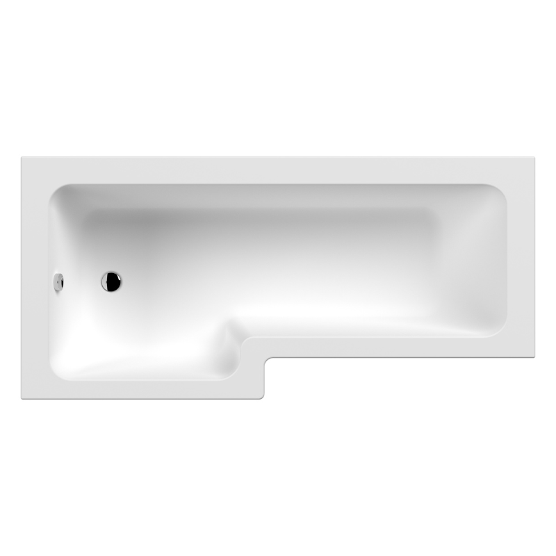 Brand New Bathrooms - Nuie Square Shower Bath(2 sides, White)
