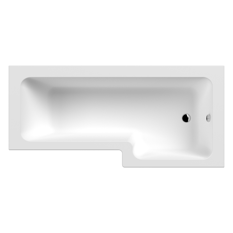 Brand New Bathrooms - Nuie Square Shower Bath(2 sides, White)