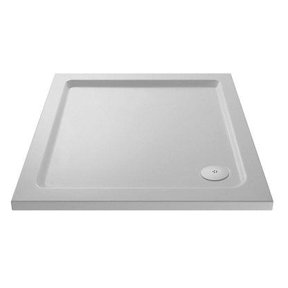 Nuie Slip Resistant Square Slimline Shower Tray (3 sizes, White) - Brandnew Bathroom