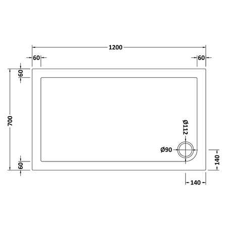 Nuie Slip Resistant Rectangular Slimline Shower Tray (7 sizes, White) - Brandnew Bathroom