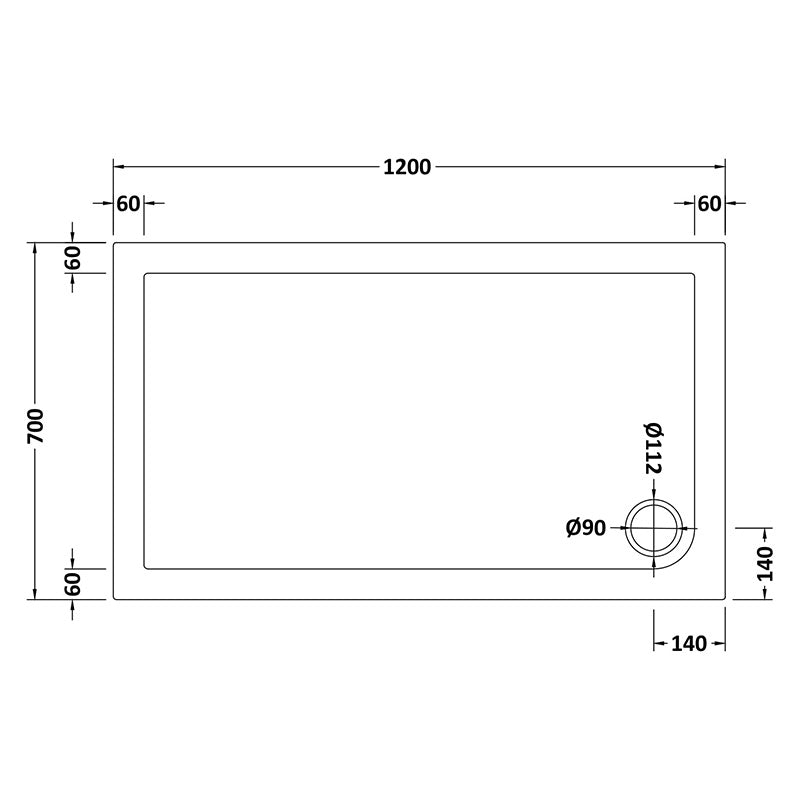 Nuie Slip Resistant Rectangular Slimline Shower Tray (7 sizes, White) - Brandnew Bathroom