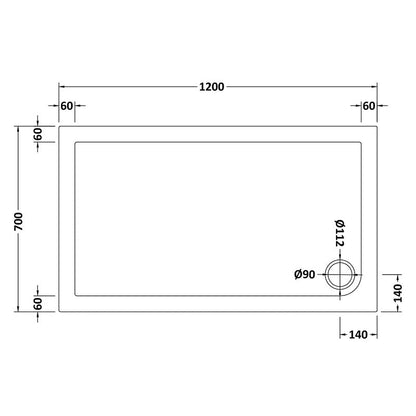 Nuie Slip Resistant Rectangular Slimline Shower Tray (7 sizes, White) - Brandnew Bathroom