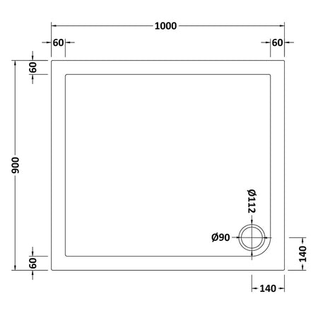 Nuie Slip Resistant Rectangular Slimline Shower Tray (7 sizes, White) - Brandnew Bathroom