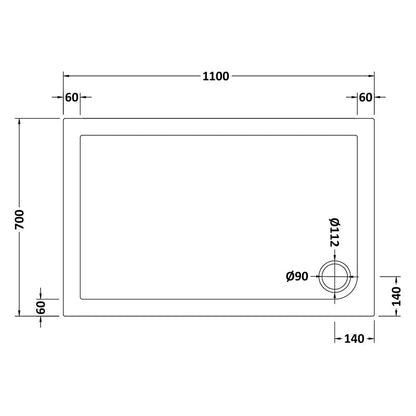 Nuie Slip Resistant Rectangular Slimline Shower Tray (7 sizes, White) - Brandnew Bathroom