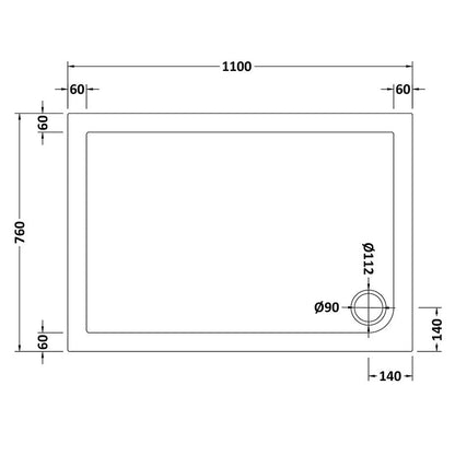 Nuie Slip Resistant Rectangular Slimline Shower Tray (7 sizes, White) - Brandnew Bathroom