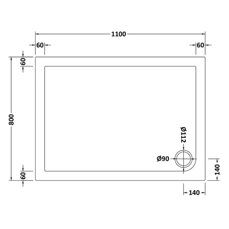 Nuie Slip Resistant Rectangular Slimline Shower Tray (7 sizes, White) - Brandnew Bathroom