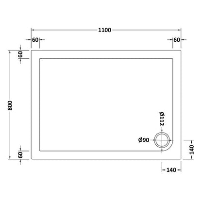 Nuie Slip Resistant Rectangular Slimline Shower Tray (7 sizes, White) - Brandnew Bathroom