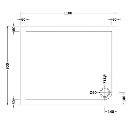 Nuie Slip Resistant Rectangular Slimline Shower Tray (7 sizes, White) - Brandnew Bathroom