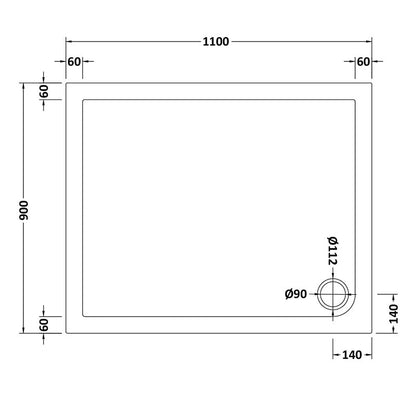 Nuie Slip Resistant Rectangular Slimline Shower Tray (7 sizes, White) - Brandnew Bathroom