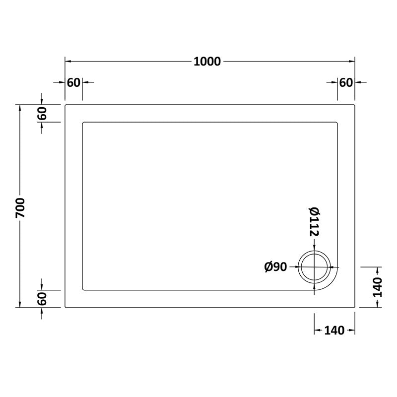 Nuie Slip Resistant Rectangular Slimline Shower Tray (7 sizes, White) - Brandnew Bathroom