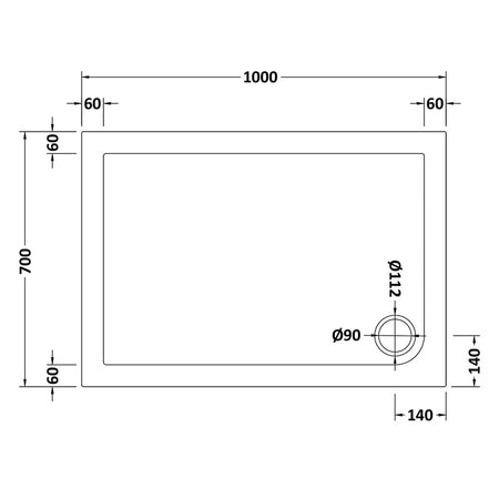 Nuie Slip Resistant Rectangular Slimline Shower Tray (7 sizes, White) - Brandnew Bathroom