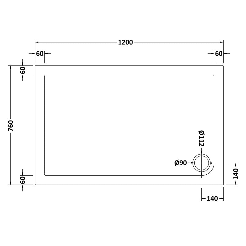 Nuie Slip Resistant Rectangular Slimline Shower Tray (7 sizes, White) - Brandnew Bathroom