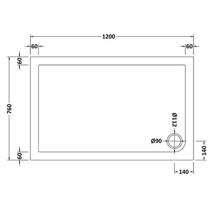 Nuie Slip Resistant Rectangular Slimline Shower Tray (7 sizes, White) - Brandnew Bathroom