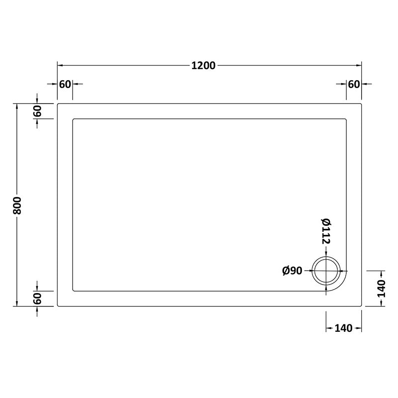 Nuie Slip Resistant Rectangular Slimline Shower Tray (7 sizes, White) - Brandnew Bathroom