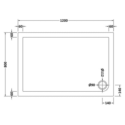 Nuie Slip Resistant Rectangular Slimline Shower Tray (7 sizes, White) - Brandnew Bathroom