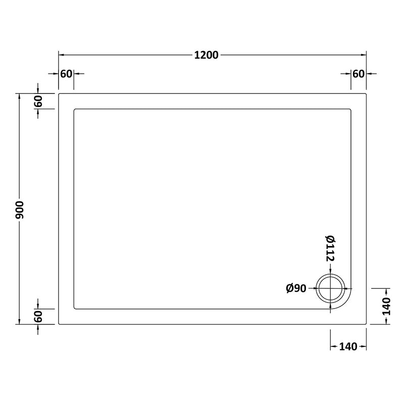 Nuie Slip Resistant Rectangular Slimline Shower Tray (7 sizes, White) - Brandnew Bathroom