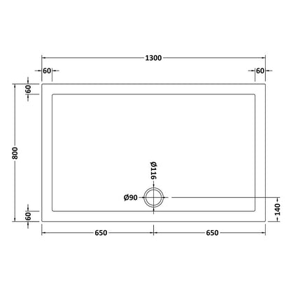 Nuie Slip Resistant Rectangular Slimline Shower Tray (7 sizes, White) - Brandnew Bathroom