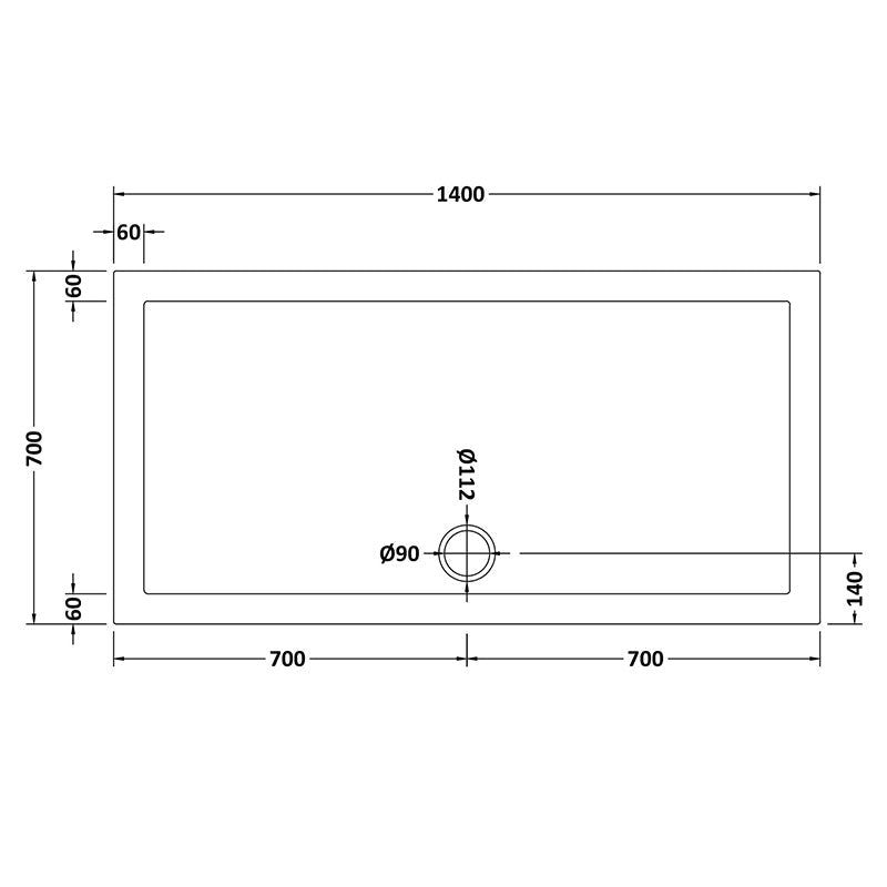 Nuie Slip Resistant Rectangular Slimline Shower Tray (7 sizes, White) - Brandnew Bathroom