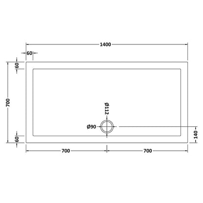 Nuie Slip Resistant Rectangular Slimline Shower Tray (7 sizes, White) - Brandnew Bathroom