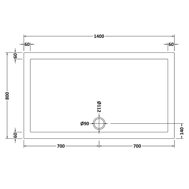Nuie Slip Resistant Rectangular Slimline Shower Tray (7 sizes, White) - Brandnew Bathroom