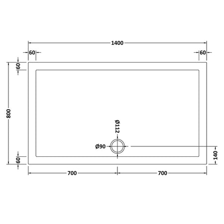 Nuie Slip Resistant Rectangular Slimline Shower Tray (7 sizes, White) - Brandnew Bathroom