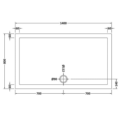 Nuie Slip Resistant Rectangular Slimline Shower Tray (7 sizes, White) - Brandnew Bathroom