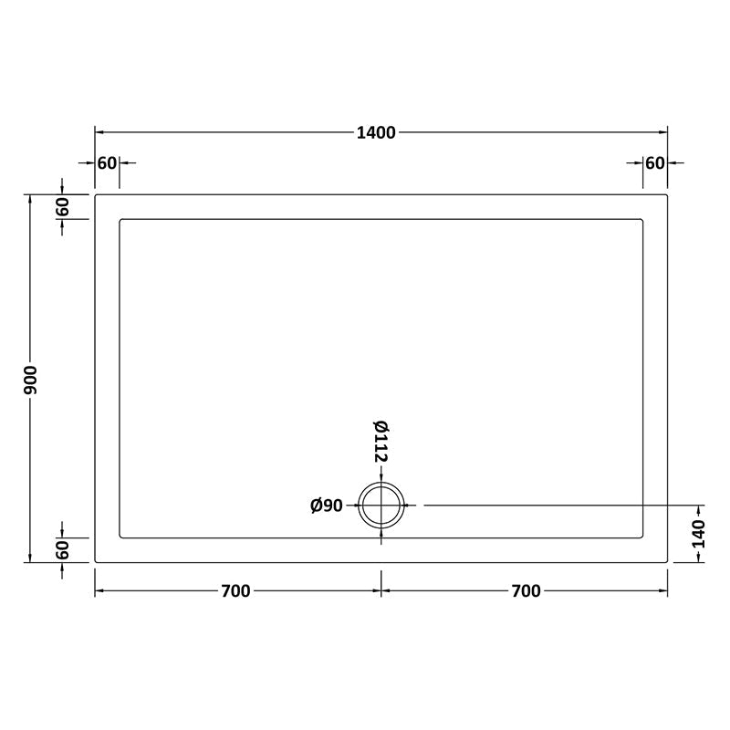 Nuie Slip Resistant Rectangular Slimline Shower Tray (7 sizes, White) - Brandnew Bathroom