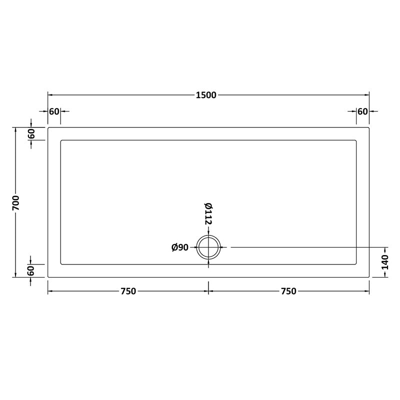 Nuie Slip Resistant Rectangular Slimline Shower Tray (7 sizes, White) - Brandnew Bathroom