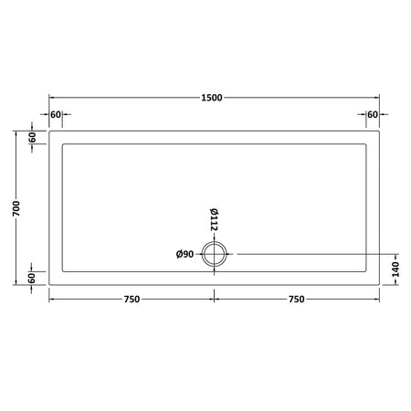 Nuie Slip Resistant Rectangular Slimline Shower Tray (7 sizes, White) - Brandnew Bathroom
