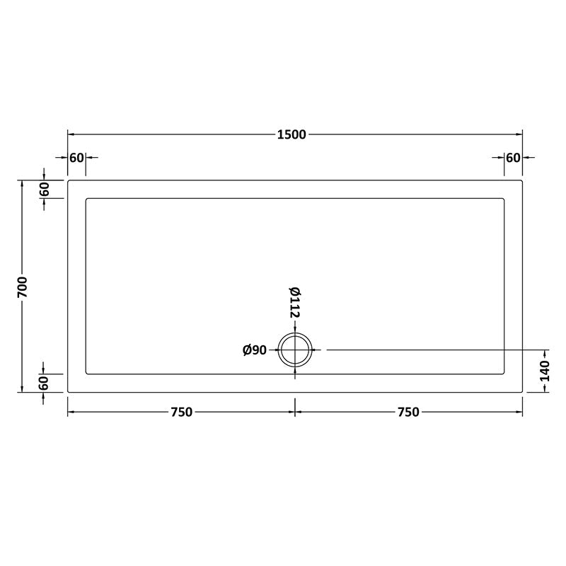 Nuie Slip Resistant Rectangular Slimline Shower Tray (7 sizes, White) - Brandnew Bathroom