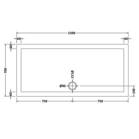 Nuie Slip Resistant Rectangular Slimline Shower Tray (7 sizes, White) - Brandnew Bathroom