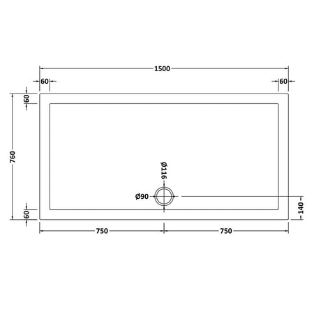 Nuie Slip Resistant Rectangular Slimline Shower Tray (7 sizes, White) - Brandnew Bathroom