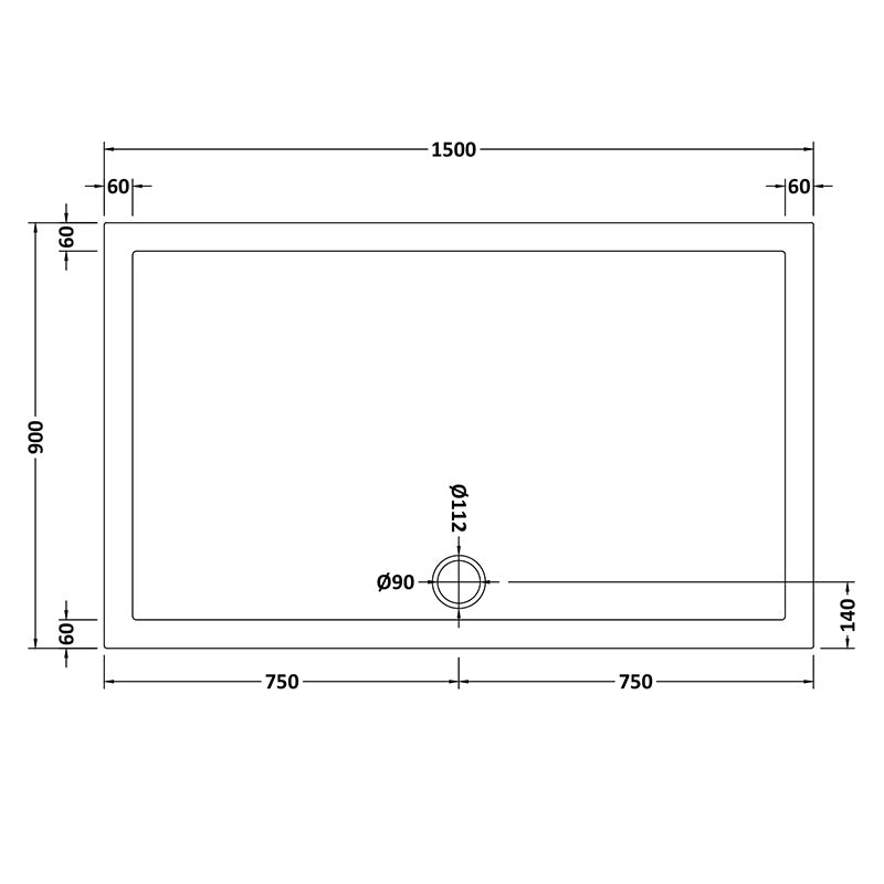 Nuie Slip Resistant Rectangular Slimline Shower Tray (7 sizes, White) - Brandnew Bathroom