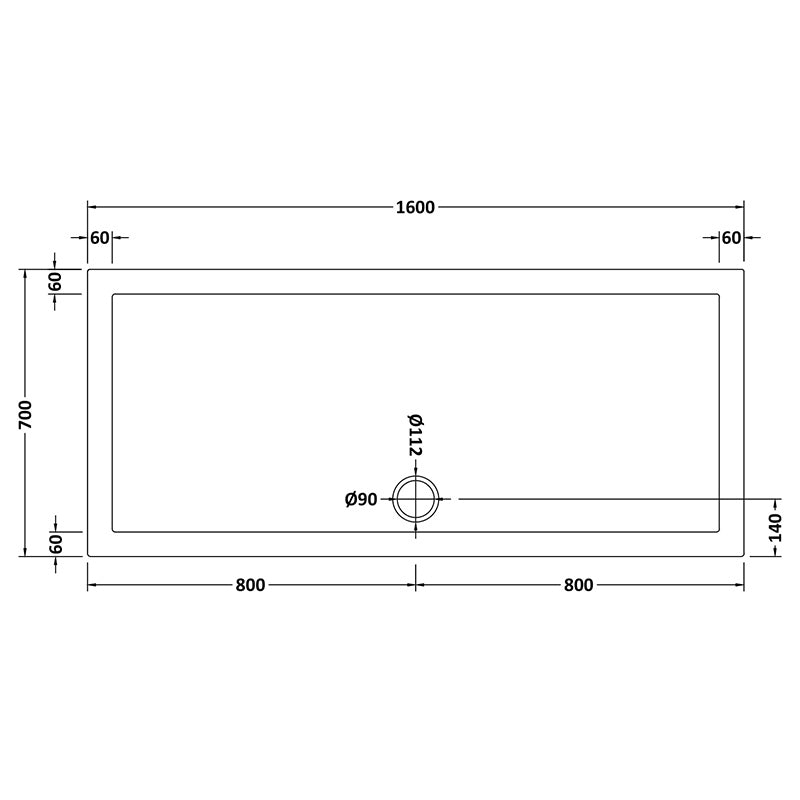 Nuie Slip Resistant Rectangular Slimline Shower Tray (7 sizes, White) - Brandnew Bathroom