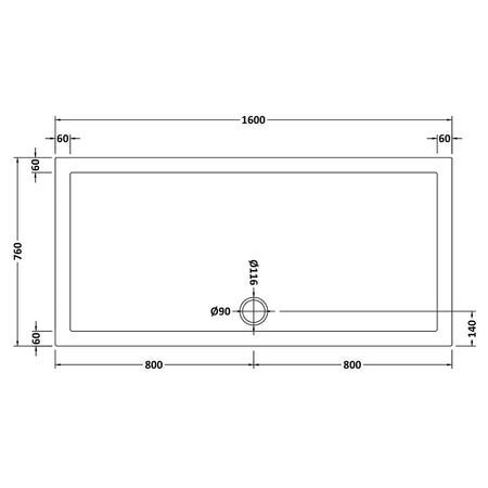 Nuie Slip Resistant Rectangular Slimline Shower Tray (7 sizes, White) - Brandnew Bathroom