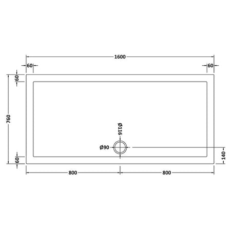 Nuie Slip Resistant Rectangular Slimline Shower Tray (7 sizes, White) - Brandnew Bathroom