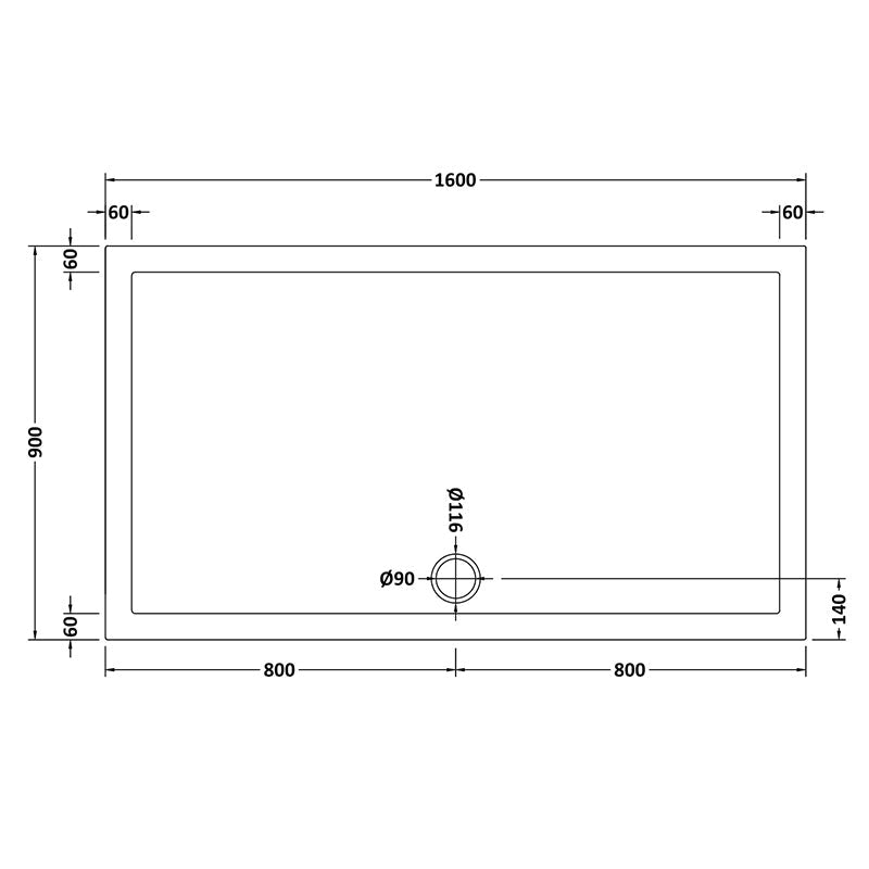 Nuie Slip Resistant Rectangular Slimline Shower Tray (7 sizes, White) - Brandnew Bathroom