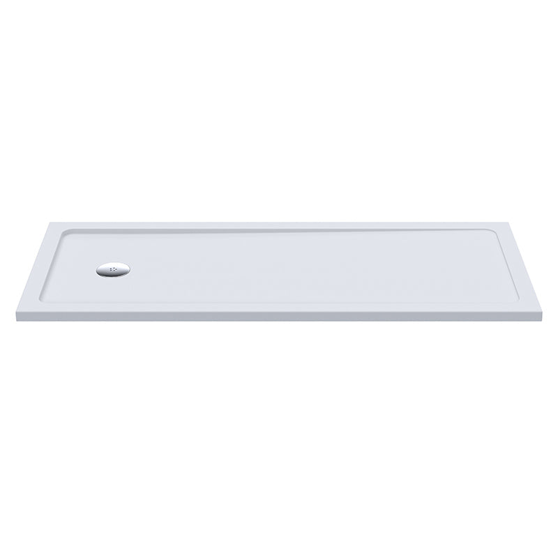 Nuie Slip Resistant Bath Replacement Slimline Shower Tray (1 size, White) - Brandnew Bathroom