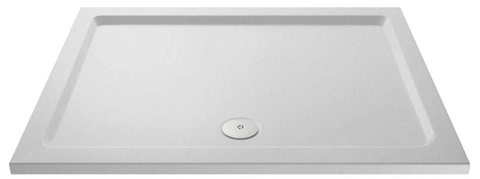 Nuie Slip Resistant Rectangular Slimline Shower Tray (4 sizes, White) - Brand New Bathrooms