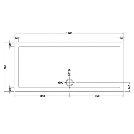 Nuie Slip Resistant Rectangular Slimline Shower Tray (4 sizes, White) - Brand New Bathrooms