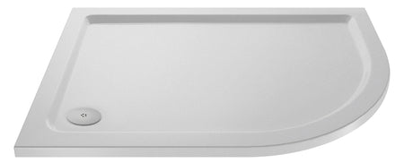 Nuie Slip Resistant Offset Slimline Quadrant Shower Tray (2 sizes, White ) - Brand New Bathrooms