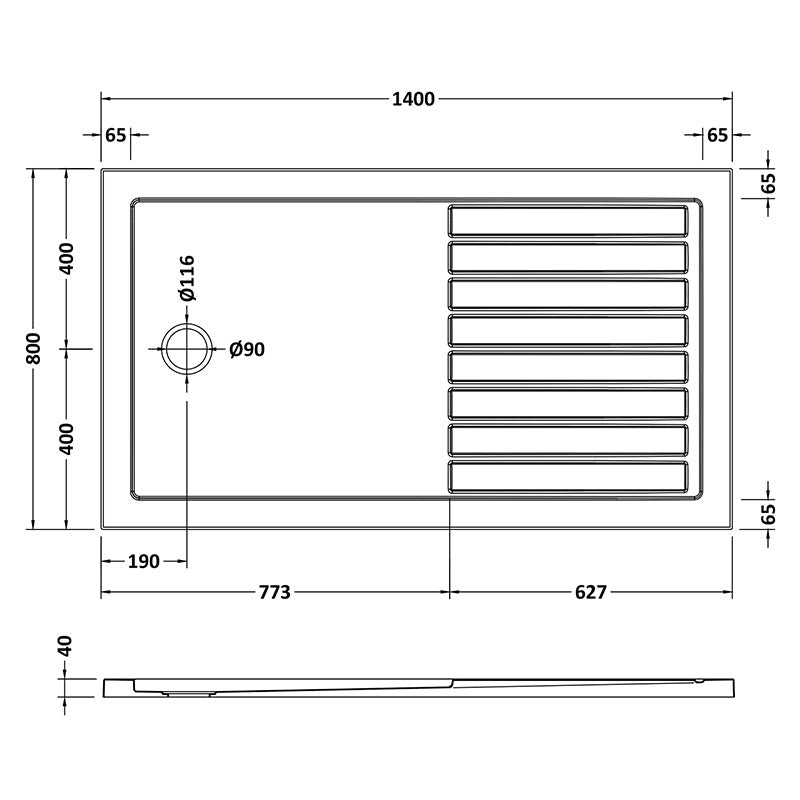 Nuie Slip Resistant Rectangular Walk-In Shower Tray (3 sizes, White) - Brandnew Bathroom