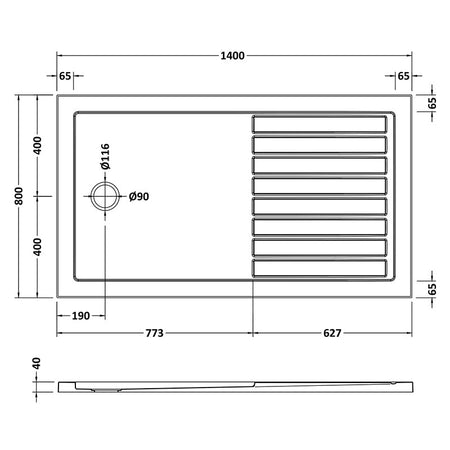Nuie Slip Resistant Rectangular Walk-In Shower Tray (3 sizes, White) - Brandnew Bathroom