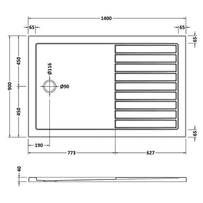 Nuie Slip Resistant Rectangular Walk-In Shower Tray (3 sizes, White) - Brandnew Bathroom